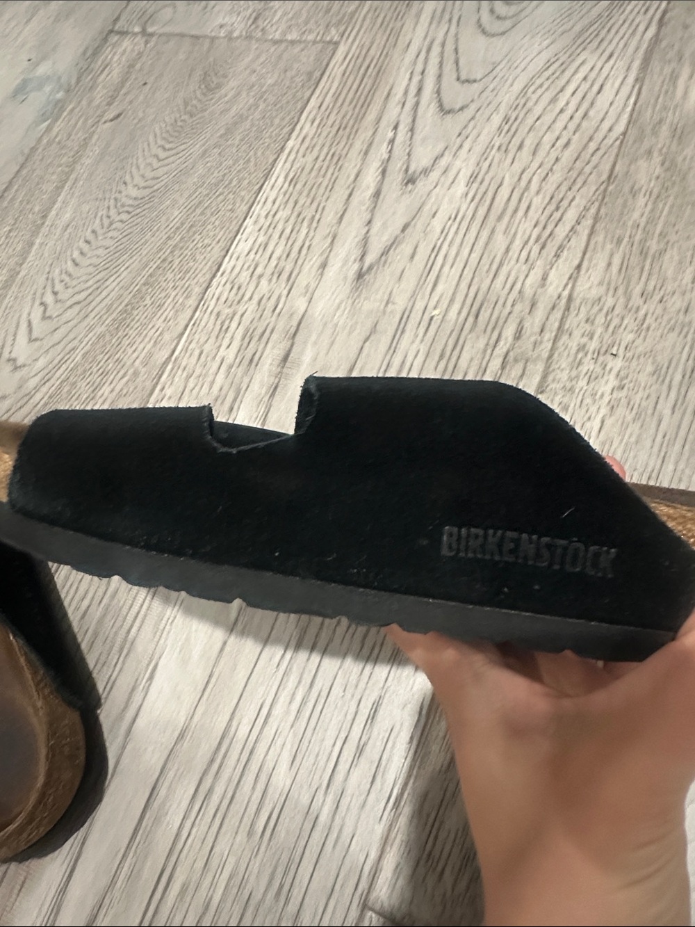Birkenstock Black Double Buckle Suede Slides - Picture 2 of 3